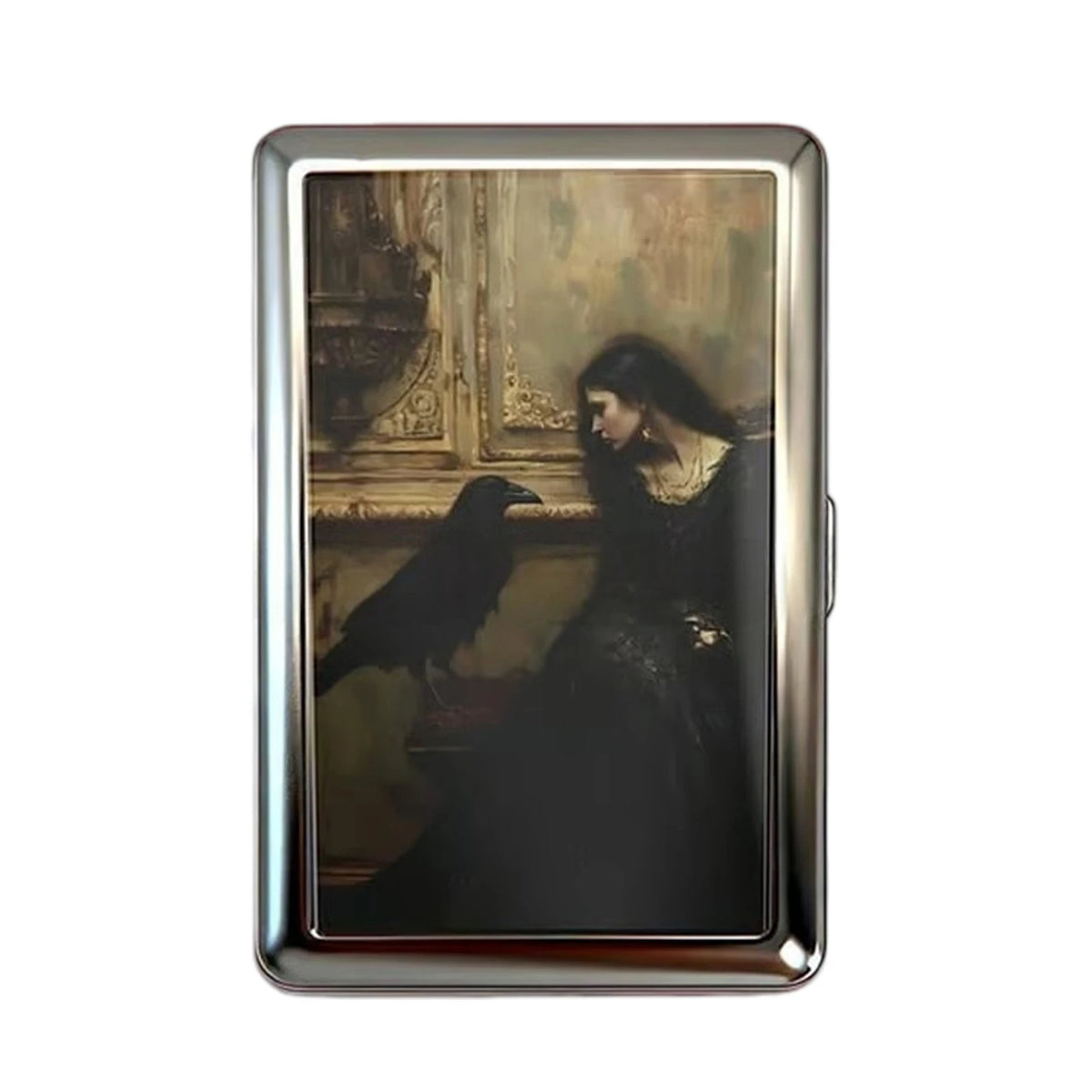 Vintage Style Metal Cigarette Carrying Case Art Deco Design Versatile Card & Cash Case Easy Snap Gift Idea for for Women and 