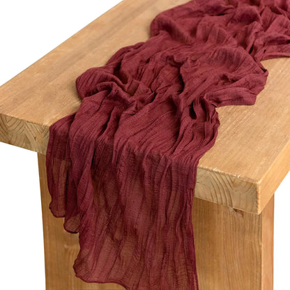 Semi-Sheer Gauze Table Runner Sage Cheesecloth Table Setting Dining Vintage Wedding Party Christmas Banquets Arches Cake Deco