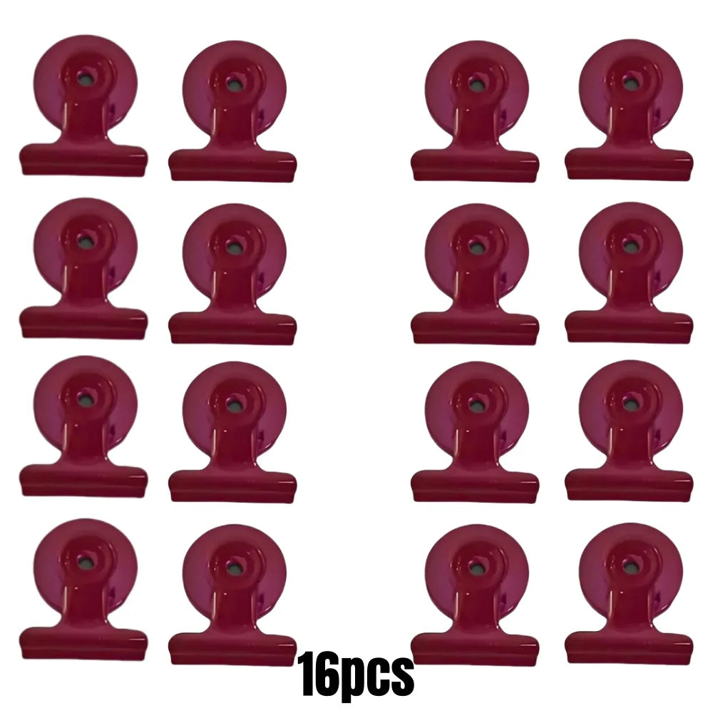 4/16pcs Magnetic Clips Heavy Duty Refrigerator Whiteboard Space-Saving Clip Set for Kitchen Office Photo Displays Holder Deco
