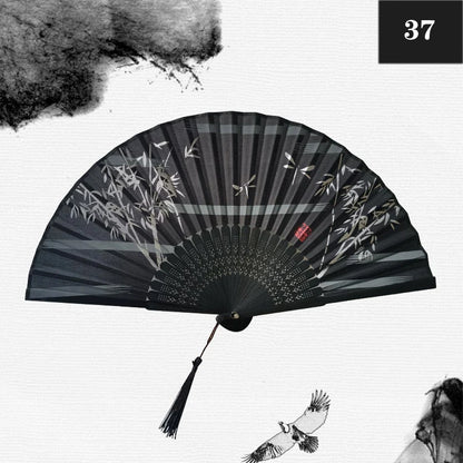 Folding Hand Fan Vintage Silk Bamboo Fans Chinese Hand Fans Women Dance Fan Cosplay Wedding Party Props Decor Gift Fan Portab