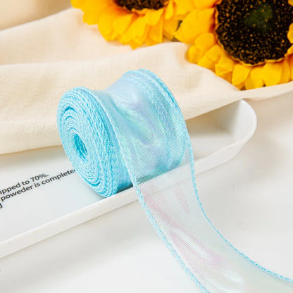 10Yards Fishtail Chiffon Ribbon Wavy Edged Organza Ribbon For DIY Crafts Bouquet Gift Wrapping Wedding Decoration Sewing Acce