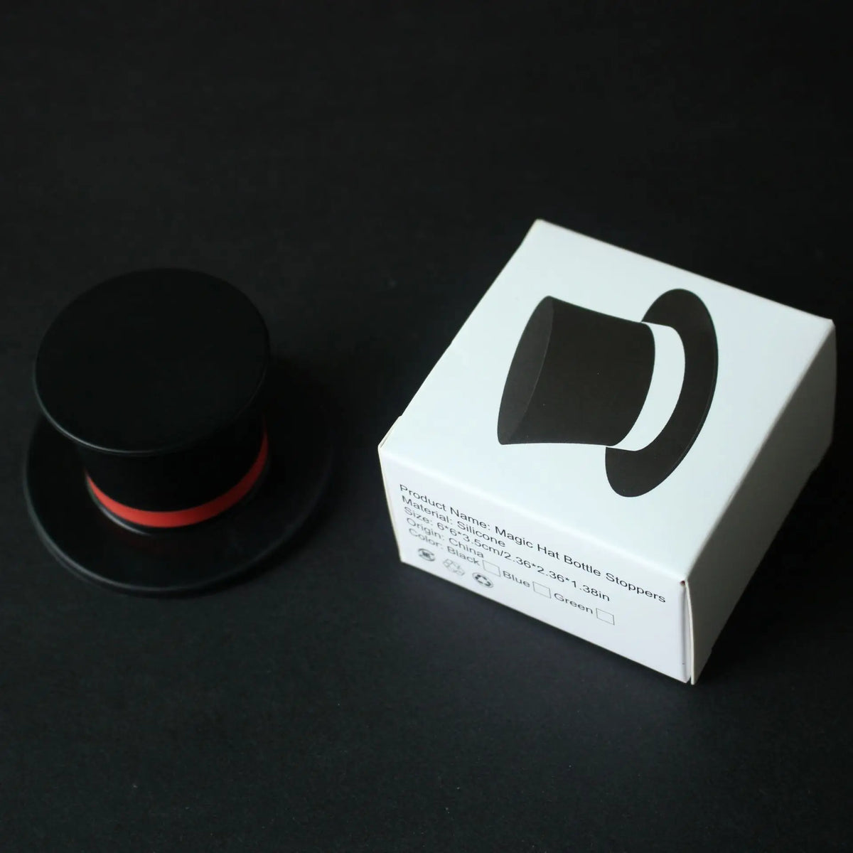 Magic Hat Wine Bottle Stopper Seal Cork Cover Silicone Wine Bottle Stopper Kitchen Tools - 1black in box