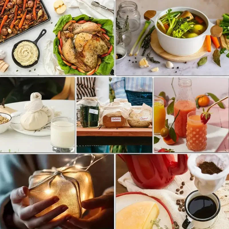 3pcs 100% Unbleached Cheese Cloths, 50.8x50.8cm Hemmed Edge, Reusable for Straining, Yogurt & More (Grade 100)