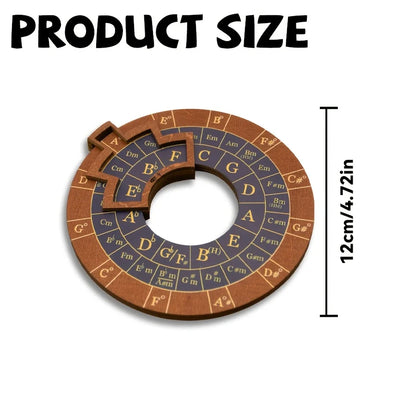Circle of Fifths Wooden Melody Tool, Music Theory Chord & Scale Disk, Turntable for Learning, Teaching & Practice