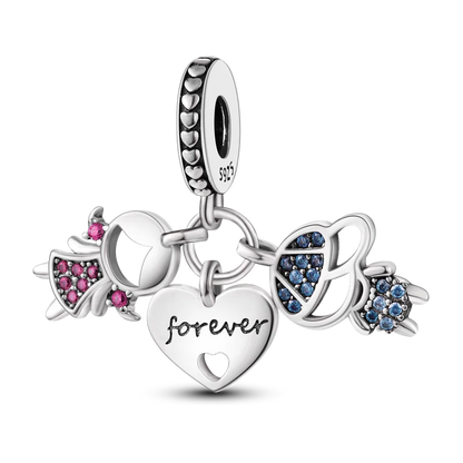 2026 Charms Bead 925 Sterling Silver Pink Butterfly Luminous Firefly Dangle Fit Bangle Bracelet Necklace DIY Jewelry - KTC280