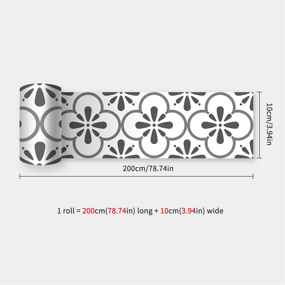 Mosaic Bathroom Waist Line Wall Stickers Waterproof Peel & Stick Art Backsplash Kitchen Office Skirting Line Decor Wallpaper 