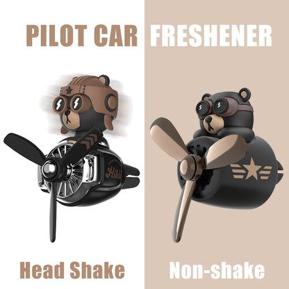 Rotating airplane pilot bear car air fresheners accessories interior decorations fan vent clips perfume fragrance diffuser ar