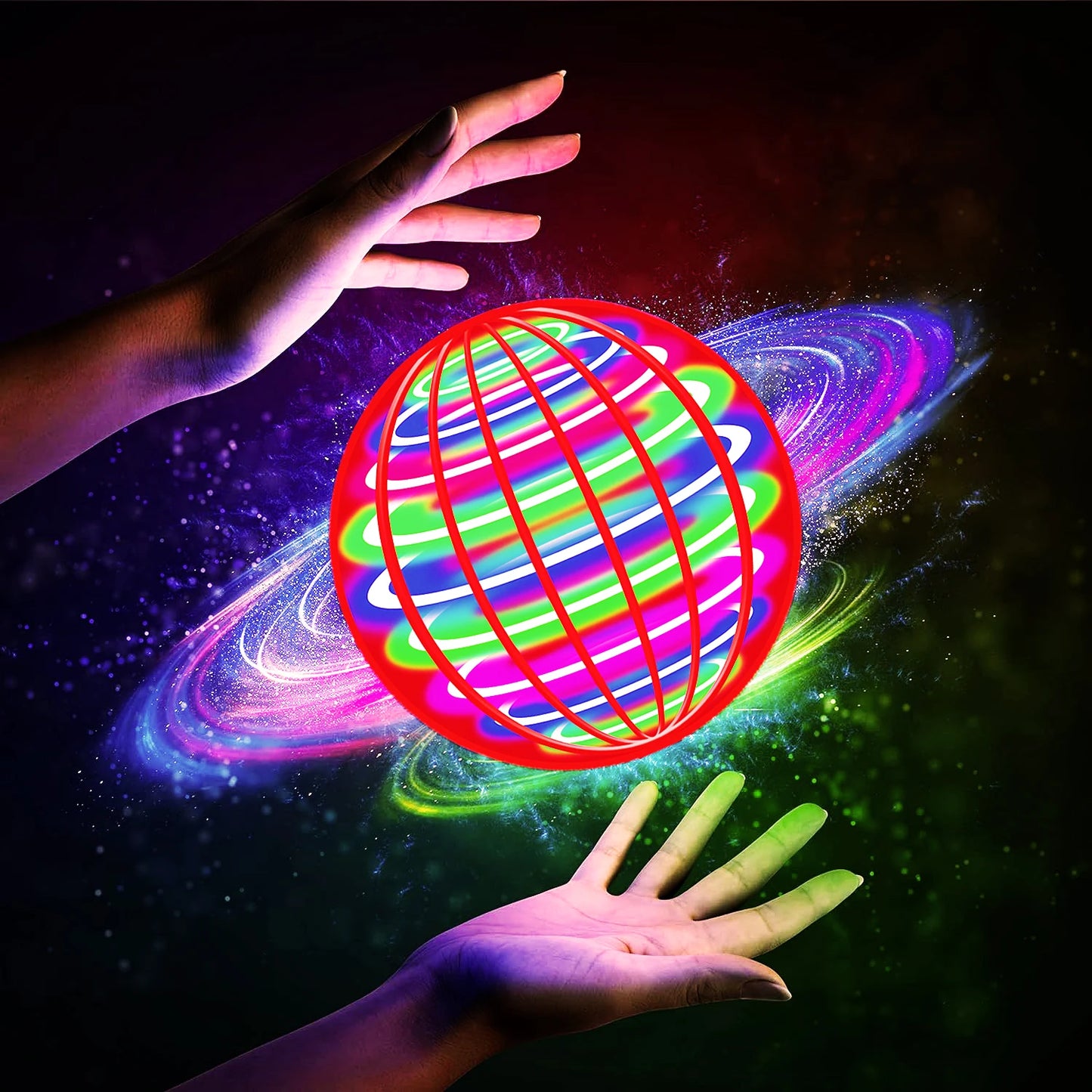 Flying Ball, Automatic Spinning Ball, LED Dazzling Lights, Floating Magic, Fan, UFO Flying Machine, Toy, Gift, Game, Sports B