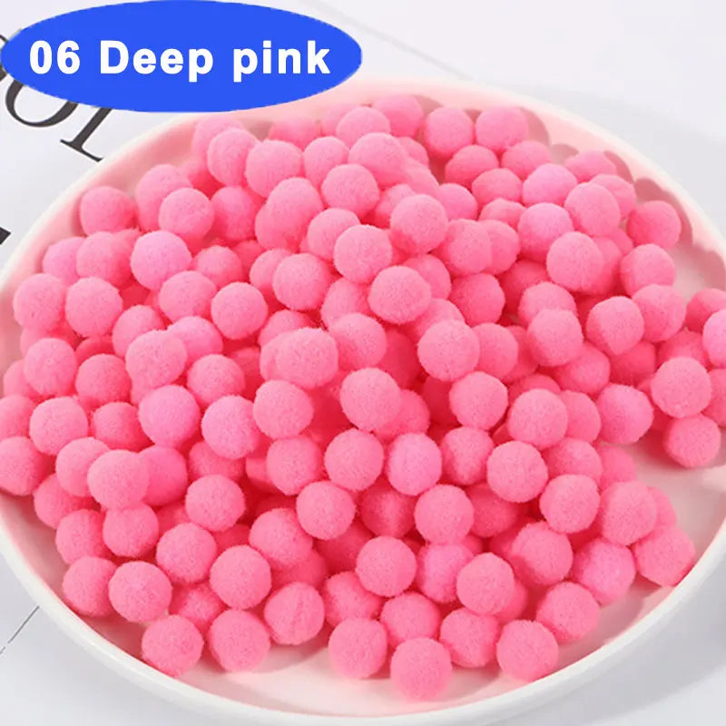 30-300Pcs Soft Pom Poms Fluffy Balls Pompon Mixed 40Colors Pompom Fur Ball for Kids DIY Craft Wedding Decor 8/10/15/20/25/30m