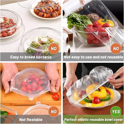 Disposable Food Cover Food Grade Home Fruit Vegetable Saran Wrap Storage Bag Elastic Plastic Wrap Shower Cap Fresh Keeping Ba