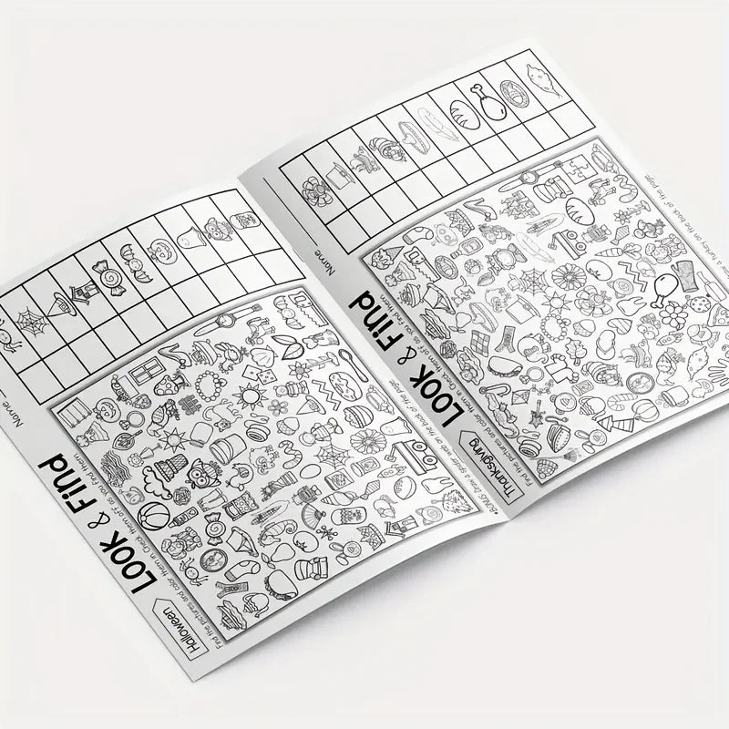 Children's Hidden Objects Coloring Book, with 100+ Find & Color Pages - Interactive Find & Color Activity Workbook for School
