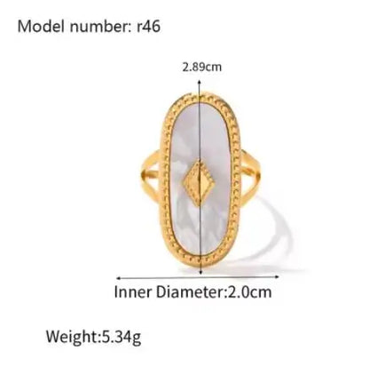 Fashion Simple Stainless Steel Rings For Women Gold Color Smooth Geometric Open Rings Arc Rings Diamonds Jewellery Ring Gift 