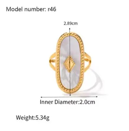 Fashion Simple Stainless Steel Rings For Women Gold Color Smooth Geometric Open Rings Arc Rings Diamonds Jewellery Ring Gift