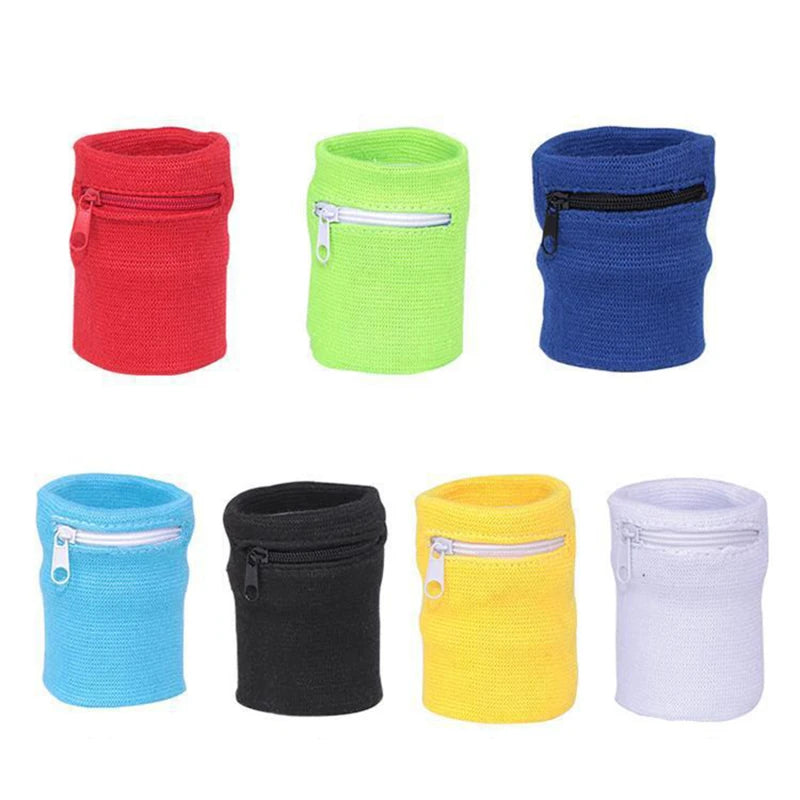 Sports Wristband with Zipper Pouch Running Sports Arm Band Bag For MP3 Key Card Storage Bag Basketball Sweatbands Wristband B