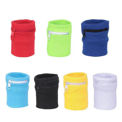 Sports Wristband with Zipper Pouch Running Sports Arm Band Bag For MP3 Key Card Storage Bag Basketball Sweatbands Wristband B