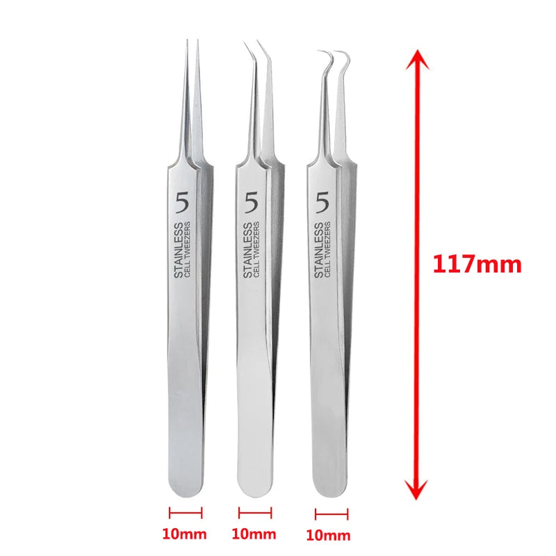 German Ultra-fine No. 5 Cell Pimples Blackhead Clip Tweezers Beauty Salon Special Scraping & Closing Artifact Acne Needle Too