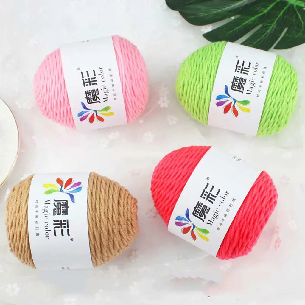 Crochet Yarn Rainbow, Soft Cotton Knitting Wool, 5 Strands Yarn for Sweaters, DIY Scarves, Hand-Knitted Crafts, Vibrant Yarn 