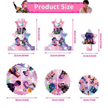 Kawaii Party Decoration KPOP Demon Hunters Cake Rack Three Layer Cake Stand Cartoon Halloween Decorations