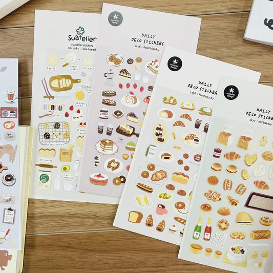 Korean Import Suatelier Baking Bread Cake Desserts Food Stickers Scrapbooking Diy Journal Stationery Sticker Deco School Supp