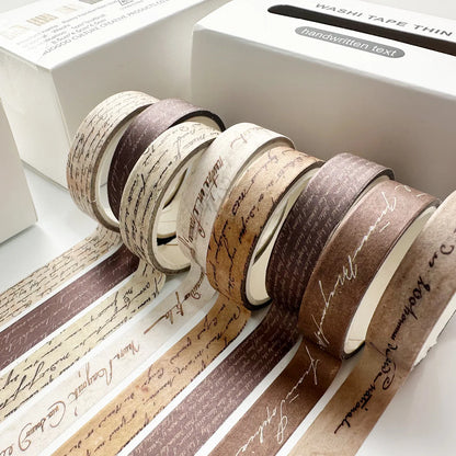 Washi Tape Set, 8 Rolls Decorative Tape, Vintage Masking Tape for Scrapbooking, Journaling, DIY Crafts, Retro Washi Tape Desi