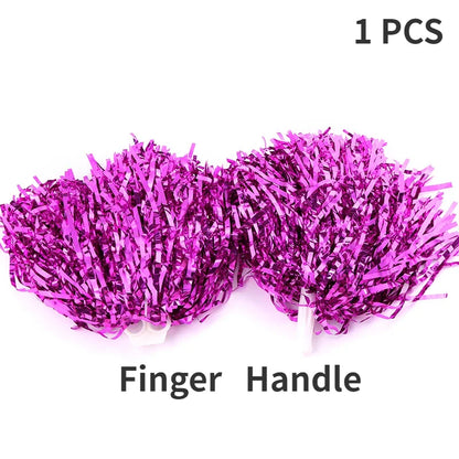 Cheerleading Pom Poms with Handle Cheer Balls Gold Yellow Pink Red Green Blue for Hand Dance Women Girl Kids Pompoms Accessor