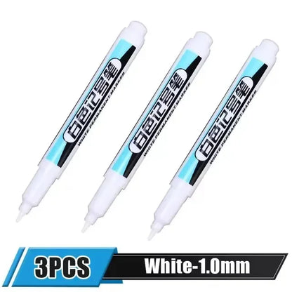 0.7/1.0/2.5MM White Permanent Marker Pens Markers Paint Pen For Wood Plastic Leather Glass Stone Metal Art Painting Supplies