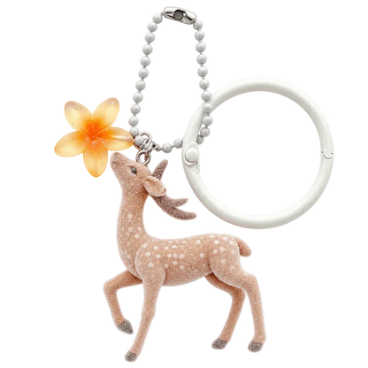 Cute Portable Deer Keychain 11.5cm Length Korean Style Phone Charms Handmade DIY Bead Case - B3