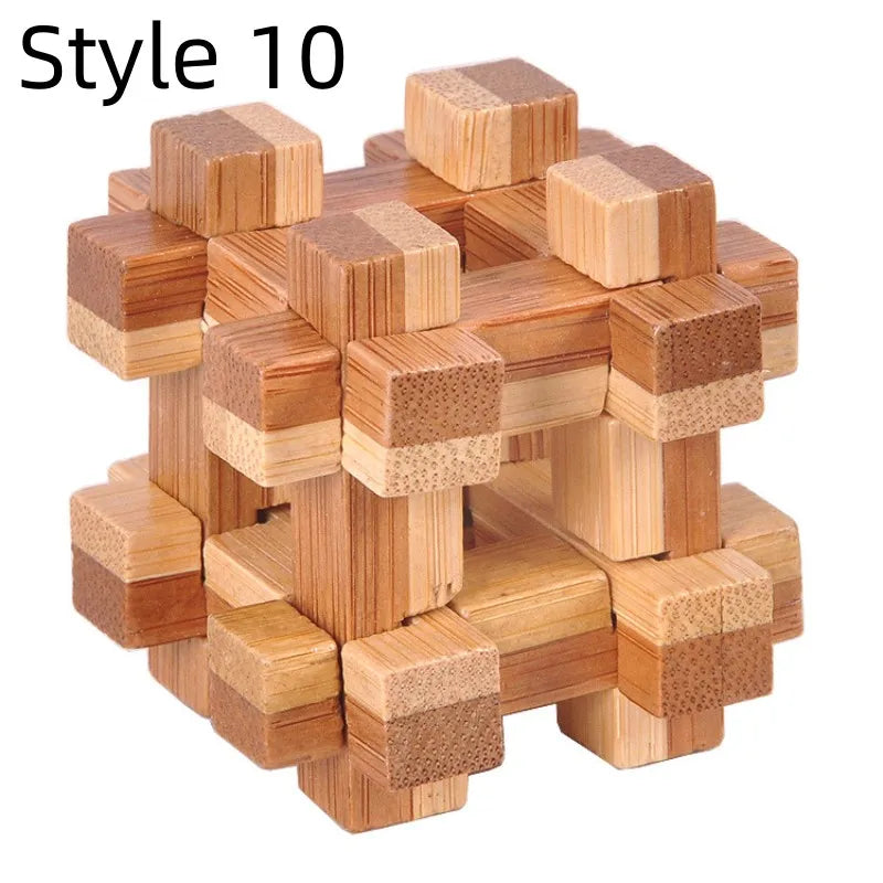 New Wooden Kong Ming Lock Lu Ban Lock IQ Brain Teaser Educational Toy Children Montessori 3D Puzzles Game Unlock Toys Kid Adu