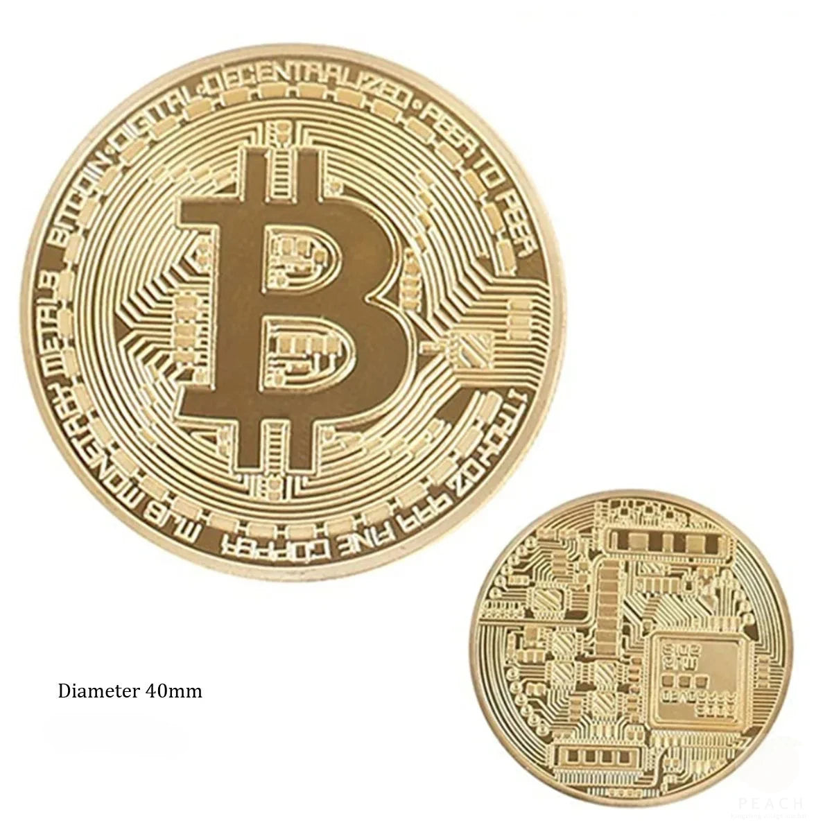 Gold Plated Bitcoin Coin Collectible Art Collection Gift Physical Commemorative Casascius Metal Antique Imitation Happy Birth