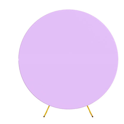 Pure Color Circle Round Backdrop Cover Wedding Baby Shower Birthday Party Decor Elastic Photo Background（Without Shelf）
