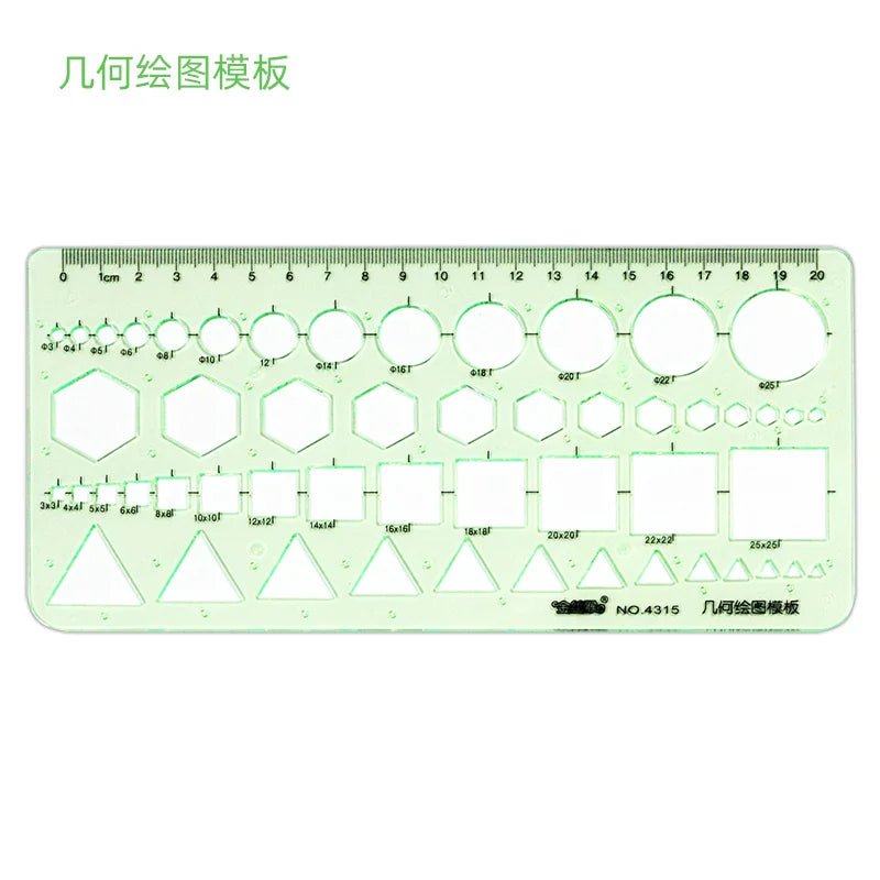 Circle Template Measurement Geometry Ruler Geometric Drawing Template Ruler Scale Drawing Shape Office and School Building 3P