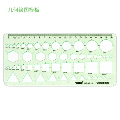 Circle Template Measurement Geometry Ruler Geometric Drawing Template Ruler Scale Drawing Shape Office and School Building 3P