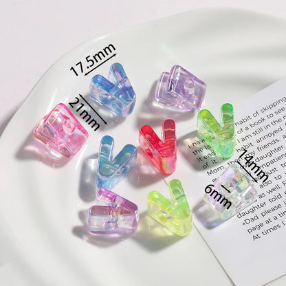 5pcs/lot Multicolour Random Letter Beads Acrylic Transparent Alphabet Bead For Jewelry Making DIY Necklace Keychain Accessori