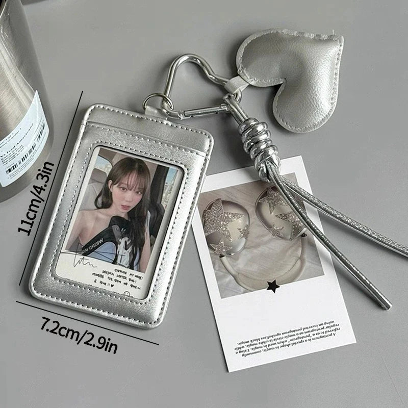Kpop Photocard Holder Binder Photo Card Holder 3inch Idol Binder Photocard Display Keychain Protective Cover Photo Albums - S