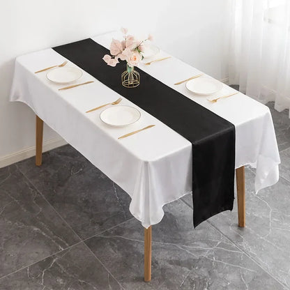 Satin Table Runner Wedding Decoration For Modern Birthday Party Hotel Show Banquet Luxury Design Nice Pattern Wholesale - Bla