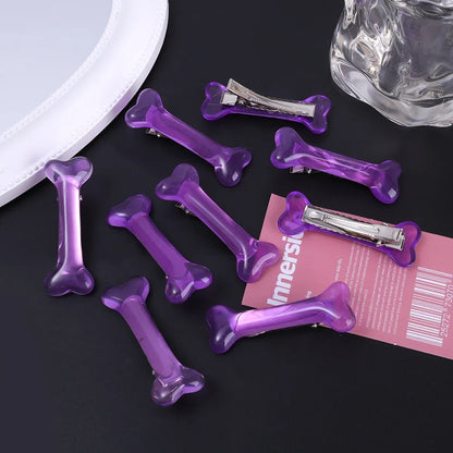 White Bone Hair Clip Cute Cartoon Bobby Pin Girl Fashion Dog Bones Decoration Small Hairpins Barrettes Y2K Accessories