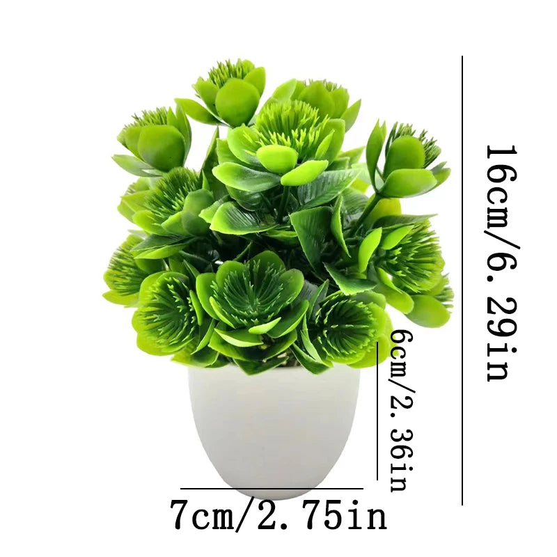 Artificial Bonsai Plant Window Sill Office Table Desktop Decoration Plastic Fake Plant Potted Home Decor - Plush flower