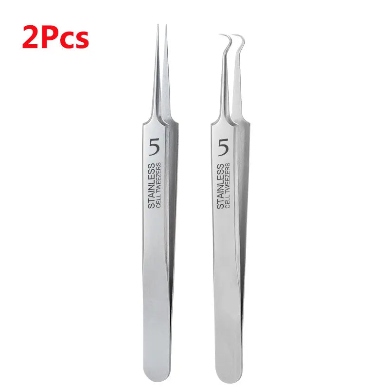 German Ultra-fine No. 5 Cell Pimples Blackhead Clip Tweezers Beauty Salon Special Scraping & Closing Artifact Acne Needle Too