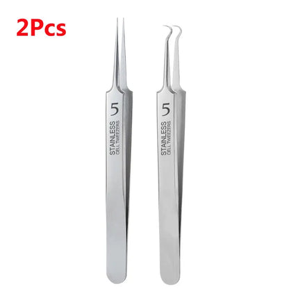 German Ultra-fine No. 5 Cell Pimples Blackhead Clip Tweezers Beauty Salon Special Scraping & Closing Artifact Acne Needle Too