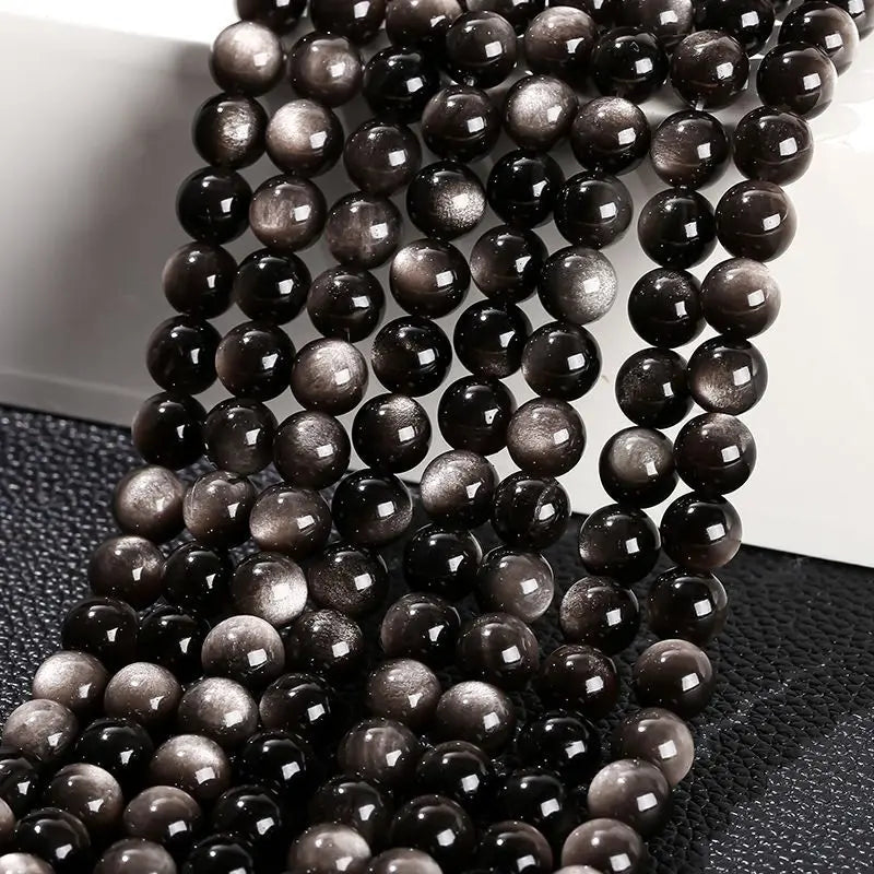 Natural Stone Golden Obsidian Bead Irisation Round Loose Spacer 4 6 8 10 12mm For Jewelry Making Diy Bracelet Necklace Access