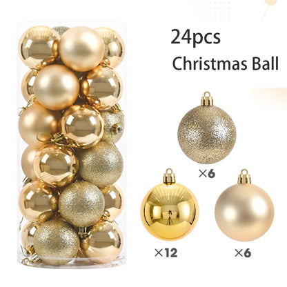 24pcs 3cm Christmas Balls Christmas Tree Ornaments Ball Xmas Hanging Tree Pendants Home Party Christmas Tree Decor New Year G