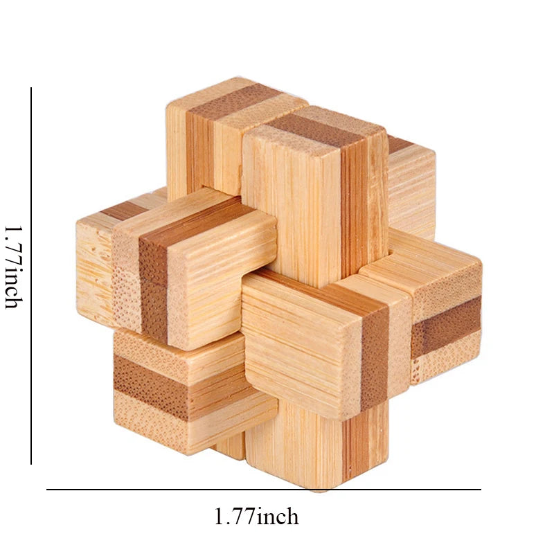 Wooden Kong Ming Lock Lu Ban Lock IQ Brain Teaser Educational Toy for Kids Children Montessori 3D Puzzles Game Unlock Toys Ad