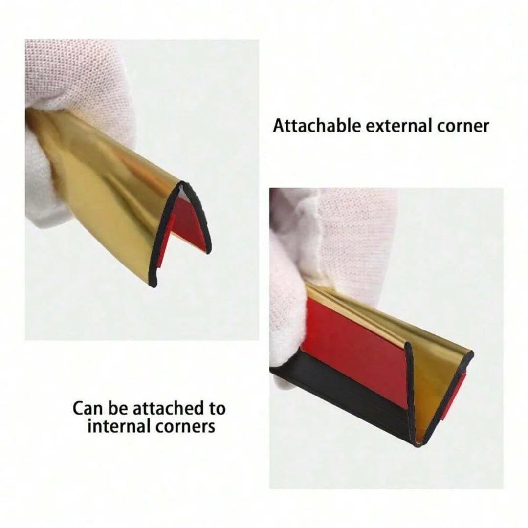 1pc 2cmx3m Self-Adhesive Decorative Trim Tape, PVC Wall Strip for Tile Edging & Corner Finishing