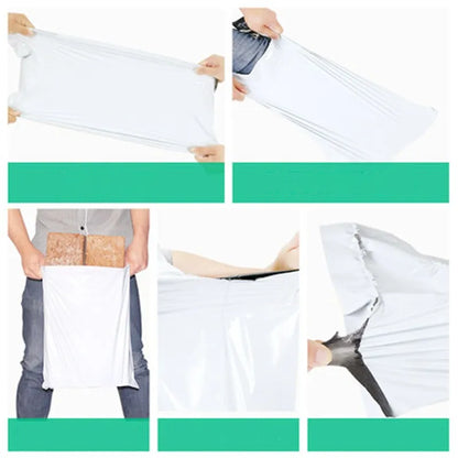 INPLUSTOP Ploy Shipping Bags Opaque PE Plastic Express Envelope Storage White Color Mailing Bags Self Adhesive Seal Courier B