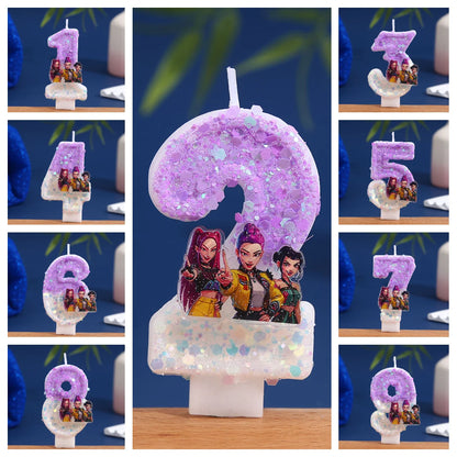 NEW Demon Digital Candle Cake Decoration Number Candle Cake Top Birthday Party Kpop Cake Decoration