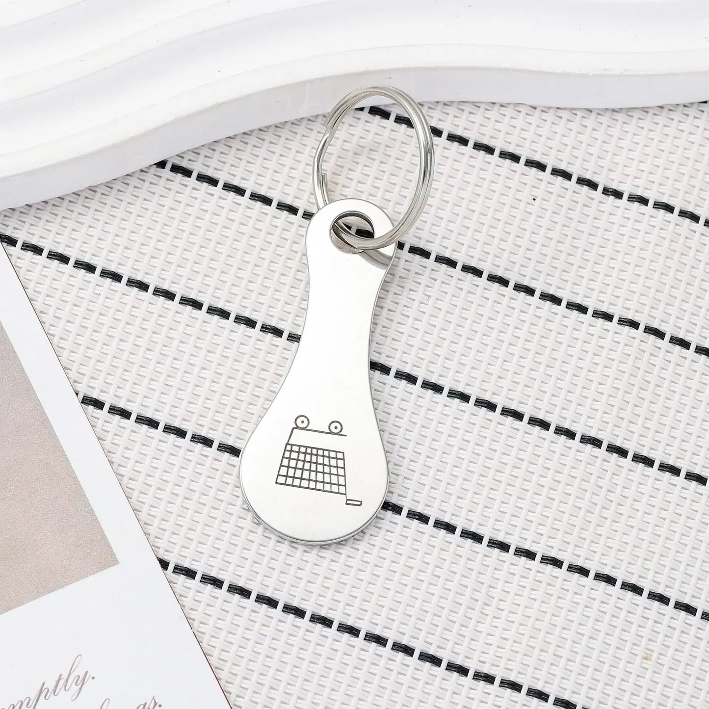  1Pcs Cart Shopping Token Trolley Key Keychain Coin Quarter Grocery Supermarket Holder Keyring Metal Ring Change Unlock Coin