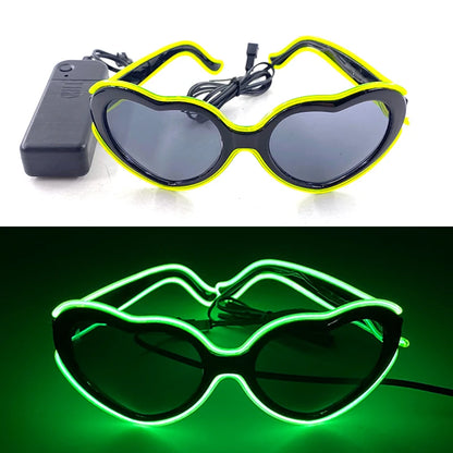 1PC Light Up LED Glasses Glow Sunglasses EL Wire Neon Glasses Glow in The Dark Party Supplies Neon Party Favors for Adults - 