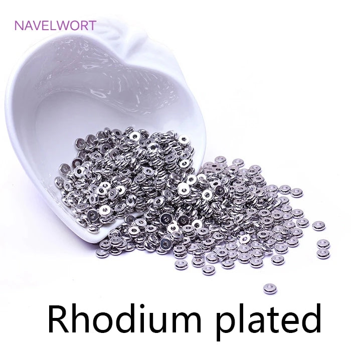 18k Gold Plated Spacer Beads For Bracelet Making,Separators For Beads,Jewelry Fittings,DIY Jewellery Making Supplies - rhodiu