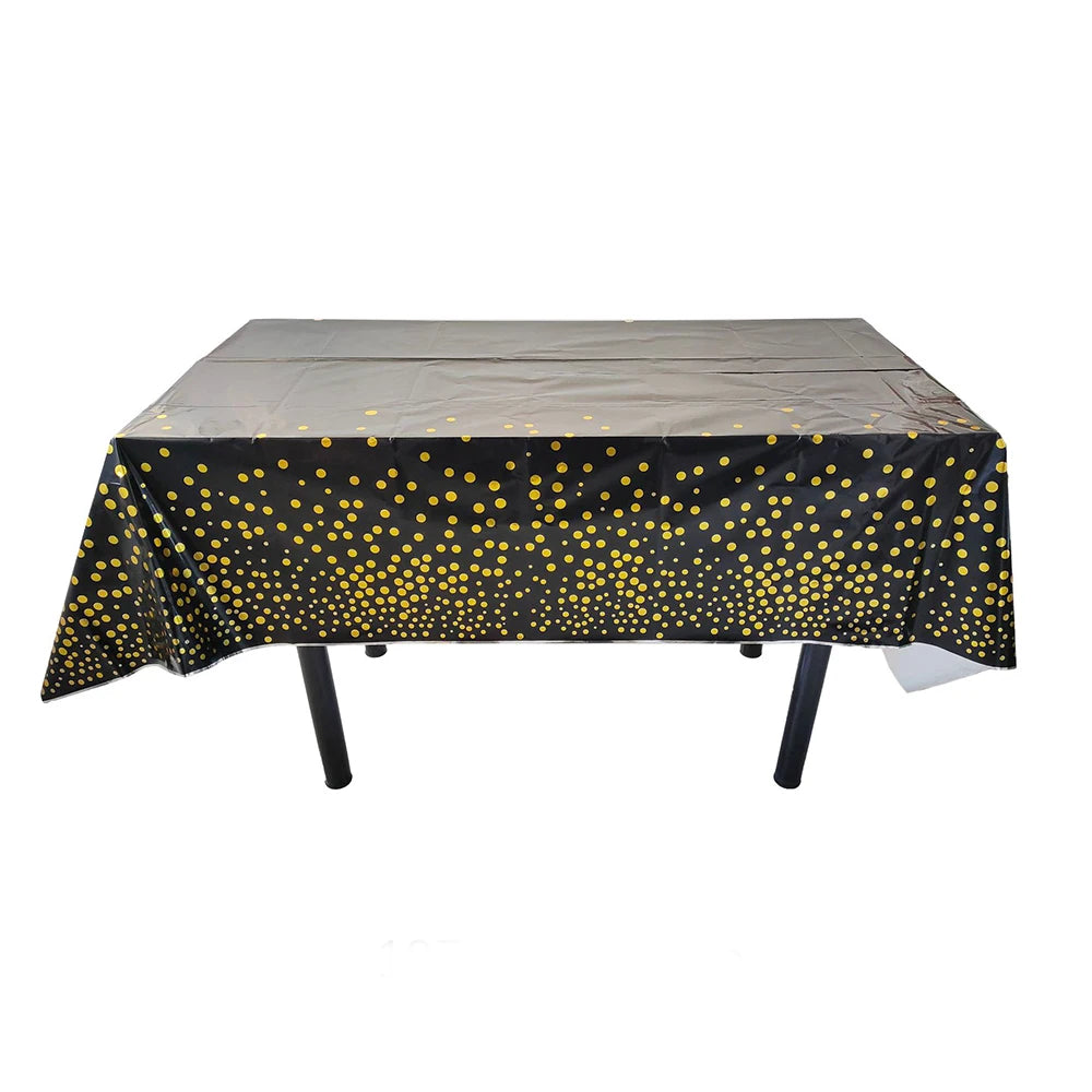 Disposable Tablecloth White Black Pink Gold Table Cover Plastic Birthday Wedding Table Cloth Party Dining Table Decoration Fa