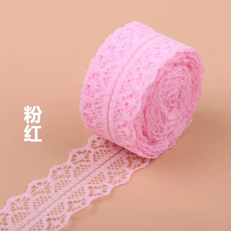 (10Meters/Roll) 3cm Non-Stretchy Lace Ribbon White Black Red Blue Purple Green Pink Yellow Orange DIY Crafts Flower Decoratio